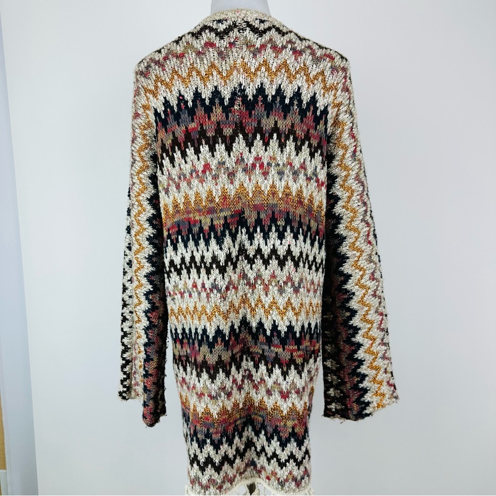 Soft Surroundings Striped Chevron Cardigan Sweater Size Medium - Picture 10 of 13